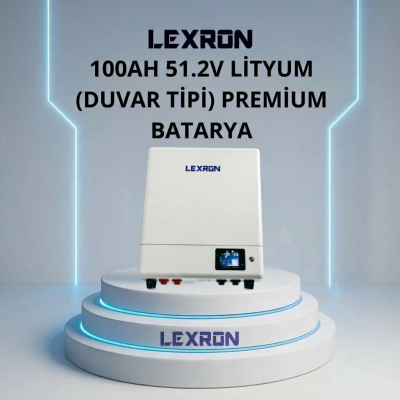 LEXRON 100AH 51.2V PREMİUM SERİSİ (DUVAR TİPİ) LİTYUM BATARYA