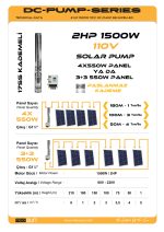 DC Pompa 2Hp / 1500W / 110V (SS Impeller) (4RDSS4.8-203-110-1500) - Görsel 6